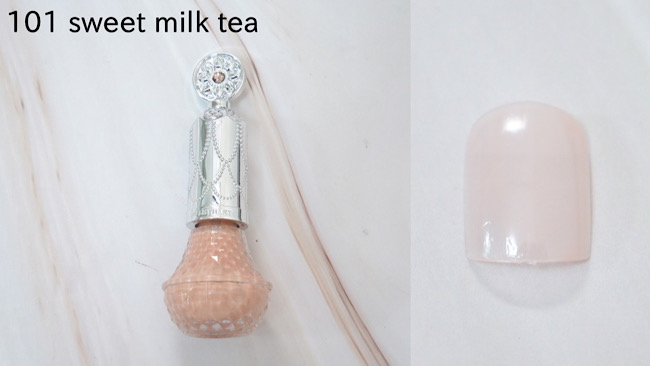 ＜ジルスチュアート＞ジルスチュアート カラー ベース&トップコート #101 sweet milk tea スウォッチ