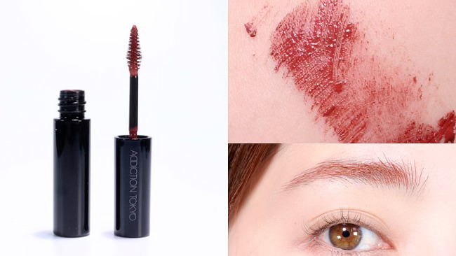 ＜アディクション＞アディクション アイブロウマスカラ カラーニュアンス #004 Deep Raspberry  スウォッチ メイク