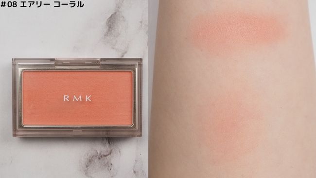 目もとの透明感と丸く入れたチークでピュア感も！ モデルメイクイメージ