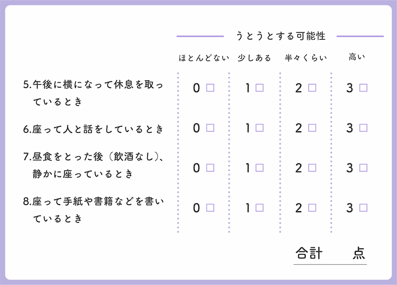 【眠気チェック】