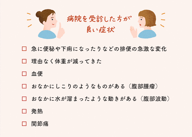 【病院を受診したほうが良い症状】