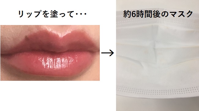 落ちにくさをマスクへの色移りで実験
