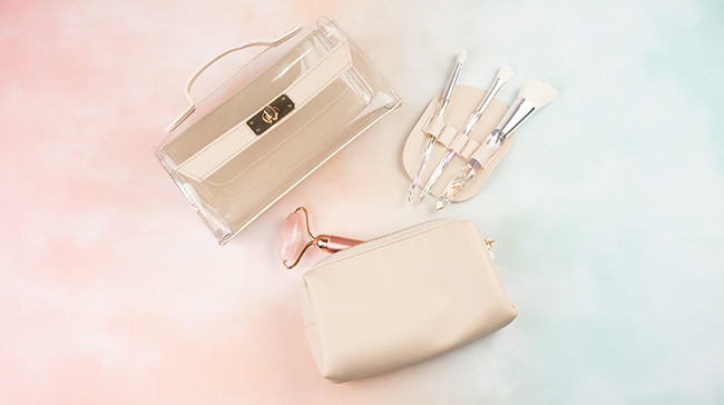 ＜sugar.C beauty＞CLEAR MULTI MINI BAG ベージュ