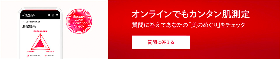 オンラインでもカンタン肌測定　質問に答えてあなたの「美のめぐり」をチェック