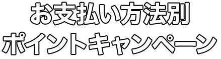 お支払い方法別 ポイントキャンペーン